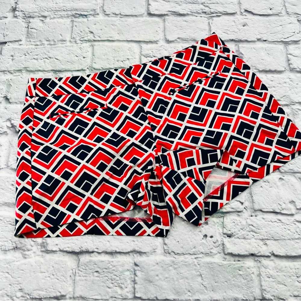 GAP Red and Navy Geometric Pattern Shorts Size 6 Printed Canvas 100% Cotton
